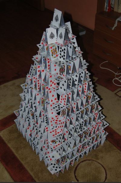 Photo of a house of cards