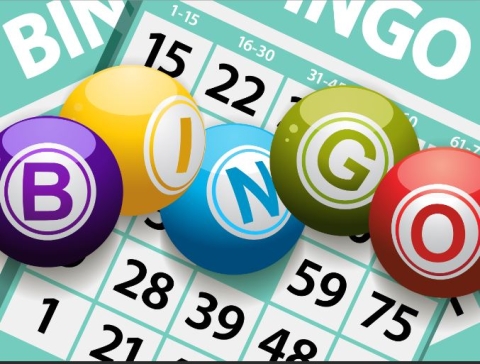 photo of a bingo card and balls spelling bingo