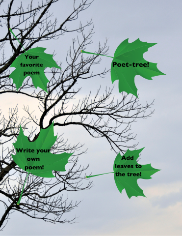 photo of a bare tree with green leaves added 