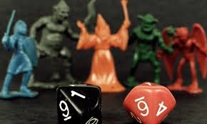 Image of tabletop miniatures and dice